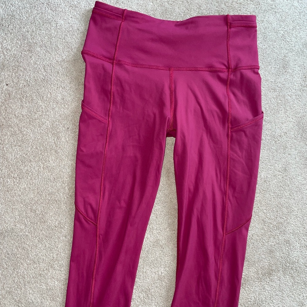 Lululemon Fast & Free High-Rise Tight Cropped Pink